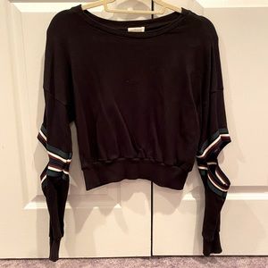 Elbow Cutouts Cropped Sweatshirt